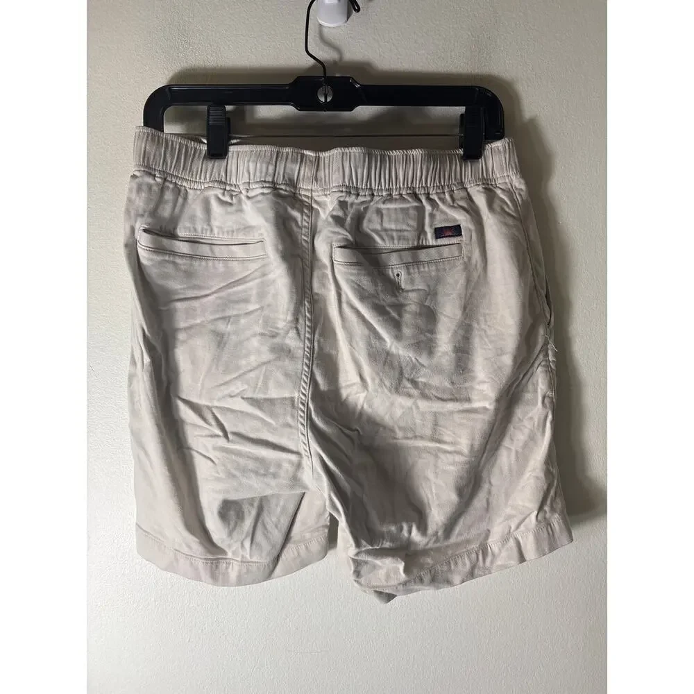 Men's Faherty Brand Khaki Essential Draw String Shorts Sz S